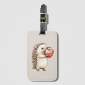 Cream Hedgehog Heart Love Gepäckanhänger (Vorderseite Vertikal)