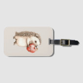 Cream Hedgehog Heart Love Gepäckanhänger (Vorderseite (Horizontal))