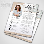 Cream Hello Neighbor Realtor Agent Einführung Flyer