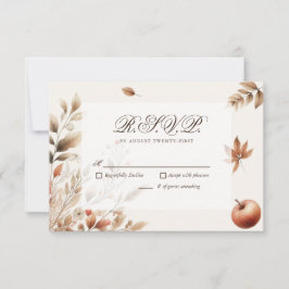 Cream Herbst Ernte Hochzeit RSVP Botanische Antwor