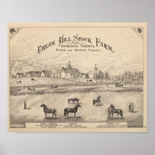 Cream Hill Stock Farm von Shoreham Vermont Poster