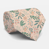 Cream Holiday Greenerity Pattern Krawatte (Gerollt)