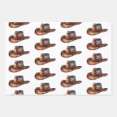 Cream Howdy Cowboy Western Hats Geschenkpapier Set (Vorderseite 3)