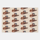 Cream Howdy Cowboy Western Hats Geschenkpapier Set (Vorderseite)