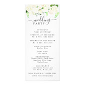 Cream Hydrangea & Rose Hochzeitsprogramm Werbekarte (Hinten)