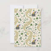 Cream Irish Rainbow Clovers & Hearts Geburtstag Dankeskarte (Rückseite)