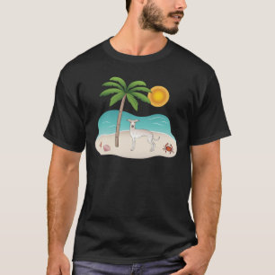 Cream Italienischer Windhund am tropischen Sommers T-Shirt