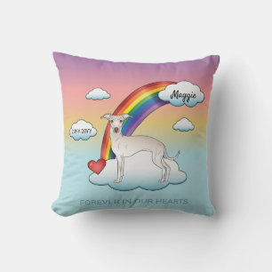 Cream Italienischer Windhund Süßer Hund Regenbogen Kissen