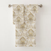 Cream Ivory Bath Towels Soft Victorian-Inspired Badhandtuch Set (Insitu)