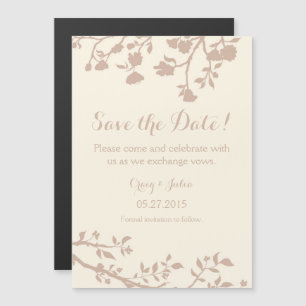 Cream Ivory Beige Blume speichern das Date Magnet
