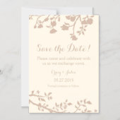 Cream Ivory Beige Blume speichern das Date Magnet (Vorderseite)