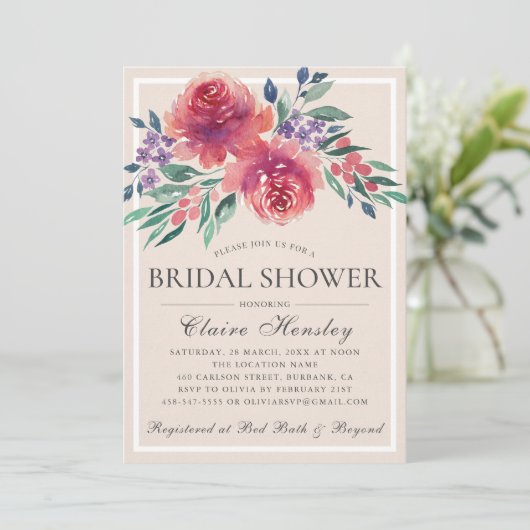 Cream Ivory Brautparty Einladung (Stehend Vorderseite)