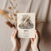 Cream Ivory Floral Wedding Dress Brautparty Einladung