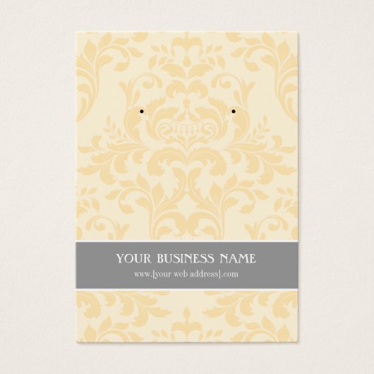 Cream Ivory Gray Damask Benutzerdefinierte Earring (Vorderseite)