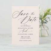 Cream Ivory | Neutrale Farbformatypografie Save The Date (Stehend Vorderseite)