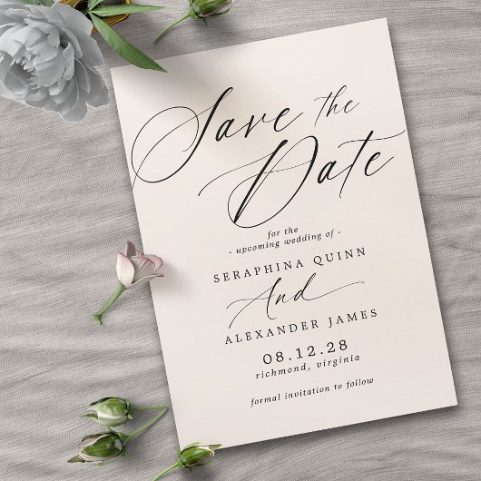 Cream Ivory | Neutrale Farbformatypografie Save The Date