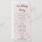 Cream Ivory und Floral Metallic Wedding Program (Rückseite)