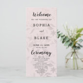Cream Ivory und Floral Metallic Wedding Program (Stehend Vorderseite)