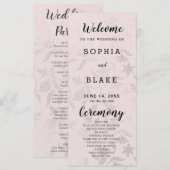Cream Ivory und Floral Metallic Wedding Program (Vorne/Hinten)
