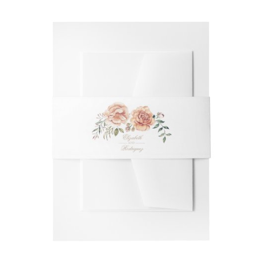 Cream Ivory Watercolor Blume Elegant Boho Wedding Einladungsbanderole (Vorderseite Beispiel)