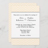 Cream Ivory Zickzack Hochzeitseinladungen Einladung (Vorne/Hinten)