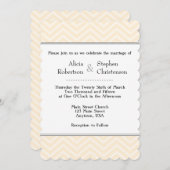 Cream Ivory Zickzack Hochzeitseinladungen Einladung (Vorne/Hinten)