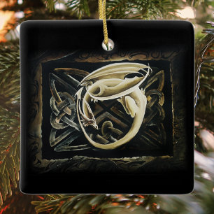 Cream keltische Kunst Drache Fantasy Keramikornament