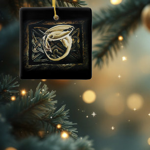 Cream keltische Kunst Drache Fantasy Keramikornament