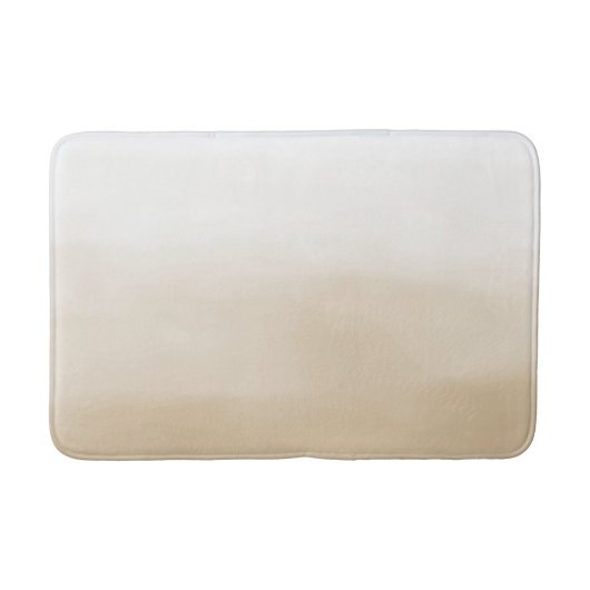 Cream Khaki White Ombre Wasserfarbe Badematte (Vorderseite)
