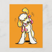 Cream Labradoodle-Spielzeit Postkarte (Vorderseite)