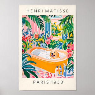 Cream Labrador Poster, Dog Art Print, lustiges Bat Poster