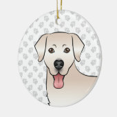 Cream Labrador Retriever Cartoon Dog Kopf & Text Keramik Ornament (Links)