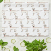 Cream Labrador Retriever Cartoon Dog Muster Geschirrtuch (Gefaltet)
