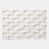 Cream Labrador Retriever Cartoon Dog Muster Geschirrtuch (Horizontal)