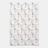Cream Labrador Retriever Cartoon Dog Muster Geschirrtuch (Vertikal)