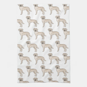 Cream Labrador Retriever Cartoon Lab Hund Muster Geschirrtuch
