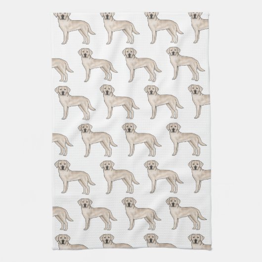Cream Labrador Retriever Cartoon Labrador Dog Must Geschirrtuch (Vertikal)