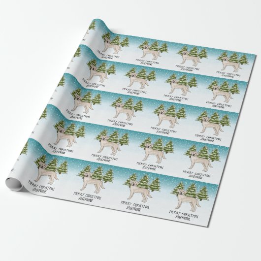 Cream Labrador Retriever Dog Custom Text Geschenkpapier (Ungerollt)