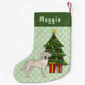 Cream Labrador Retriever Dog mit Weihnachtsbaum Kleiner Weihnachtsstrumpf (Rückseite)