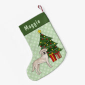 Cream Labrador Retriever Dog mit Weihnachtsbaum Kleiner Weihnachtsstrumpf (Rückseite (Hängend))