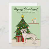 Cream Labrador Retriever Grün Weihnachten (Vorne/Hinten)