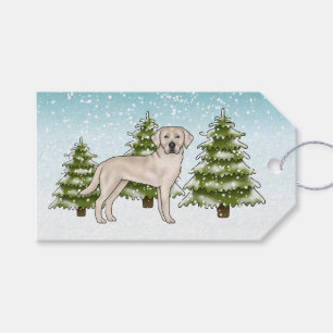 Cream Labrador Retriever Hund Blauer Schneeiger We Geschenkanhänger