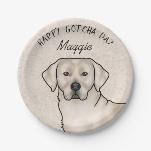 Cream Labrador Retriever Lab Hund Gotcha Tag Pappteller