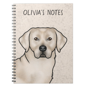 Cream Labrador Retriever Lab Hund Kopf und Name Notizblock