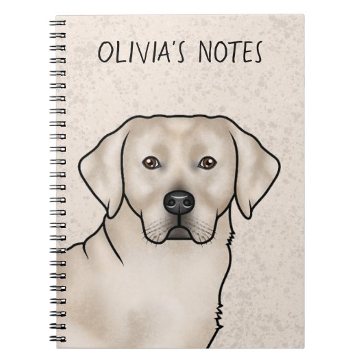 Cream Labrador Retriever Labrador Dose und Name Notizblock (Vorderseite)