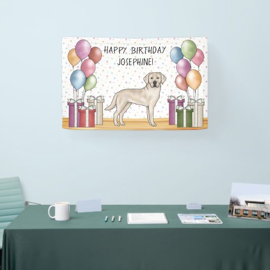 Cream Labrador Retriever Labrador Hund farbenfroh Banner (Messe)