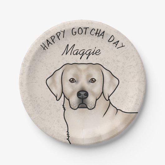 Cream Labrador Retriever Labrador Hund Happy Gotch Pappteller (Vorderseite)