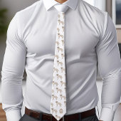 Cream Labrador Retriever Muster Custom Monogram Krawatte