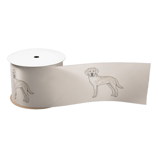 Cream Labrador Retriever Niedlich Cartoon Labrador Satinband (Spule)