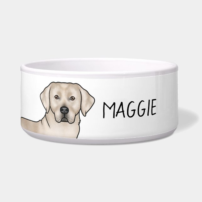 Cream Labrador Retriever Niedlich Labrador Dog Ind Napf (Vorderseite)